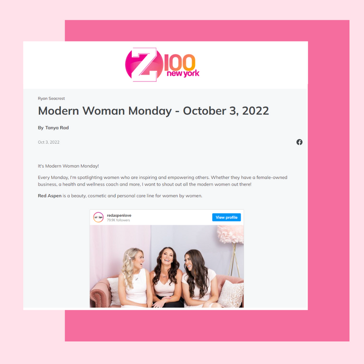 Z100 NEW YORK MENTIONS RED ASPEN IN MODERN WOMAN MONDAY