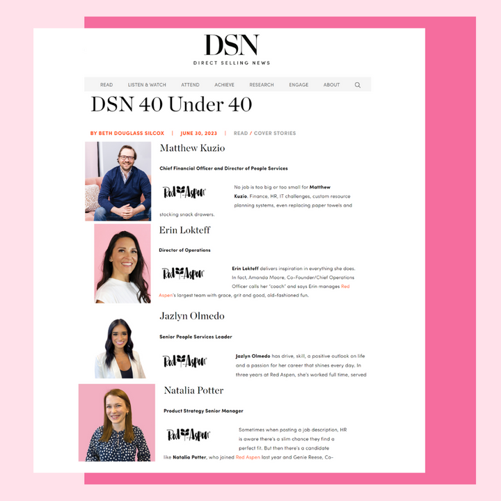 DIRECT SELLING NEWS FEATURES TREEHOUSE MEMBERS IN 40 UNDER 40 LIST