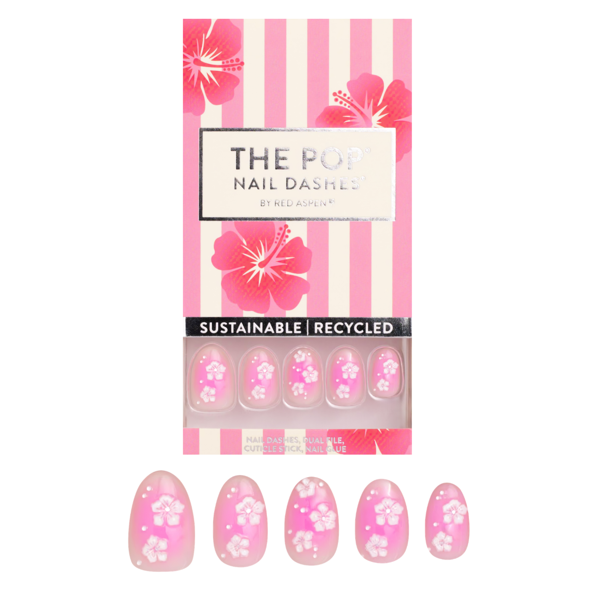 Hibiscus Bliss, Bowie Nails - Press On Nails | Red Aspen