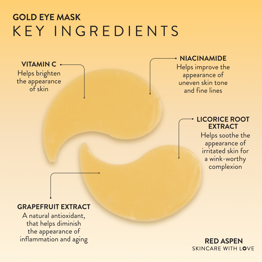 Gold Eye Mask - 5 Pack