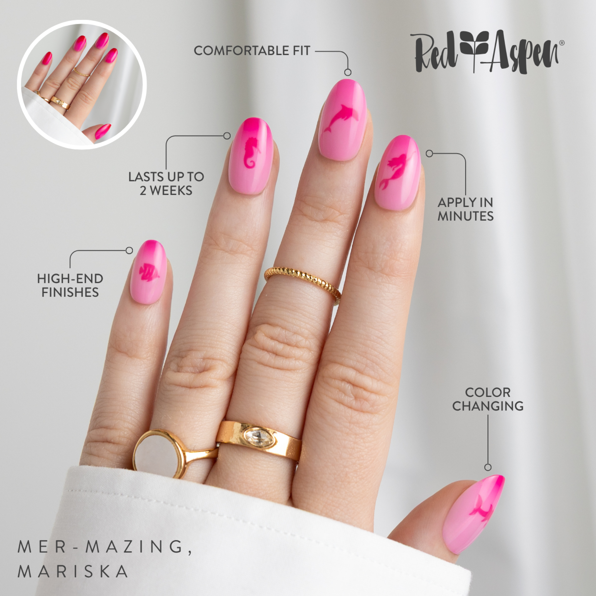 Mer-Mazing, Mariska Nails - Press On Nails | Red Aspen
