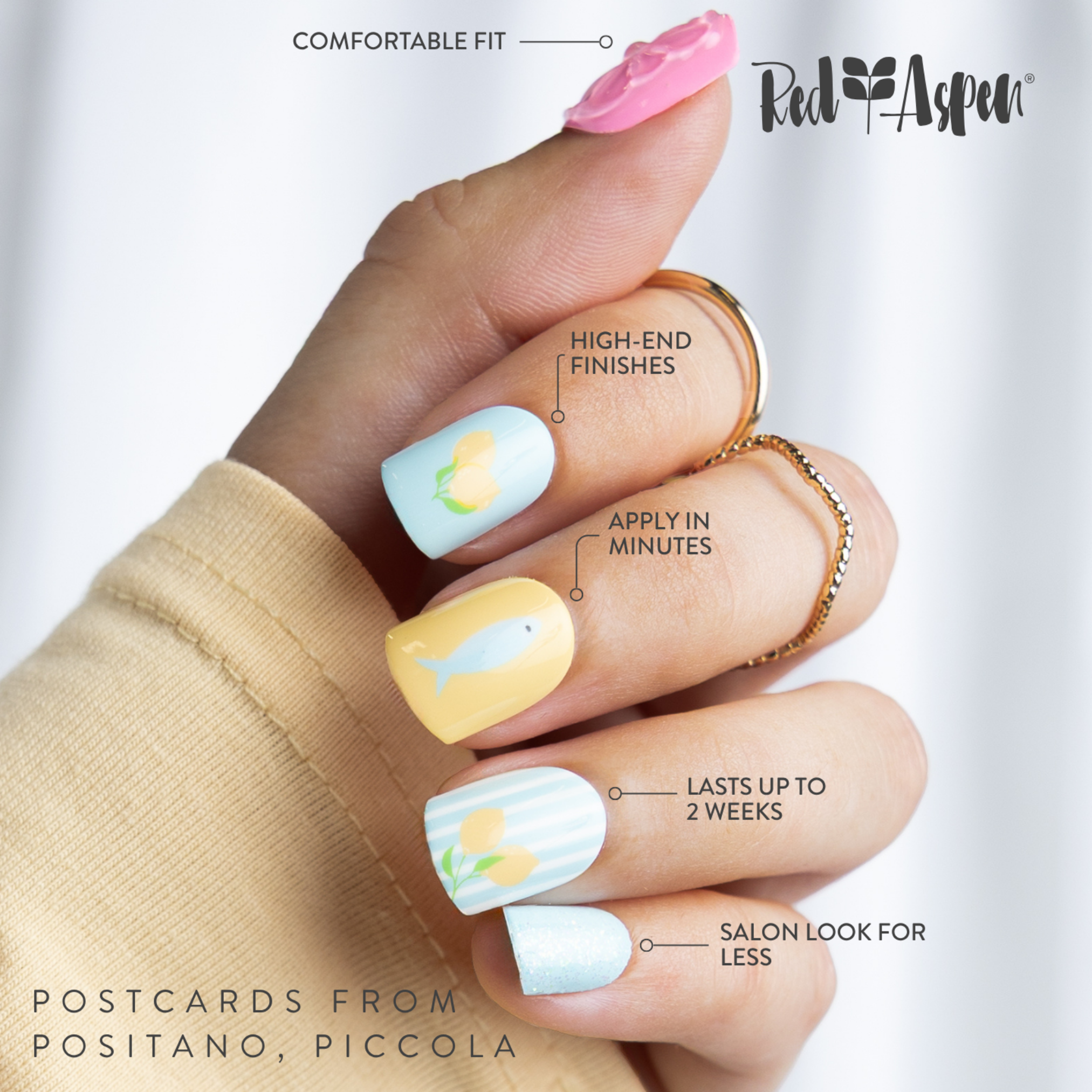 Postcards from Positano, Piccola Nails - Press On Nails | Red Aspen