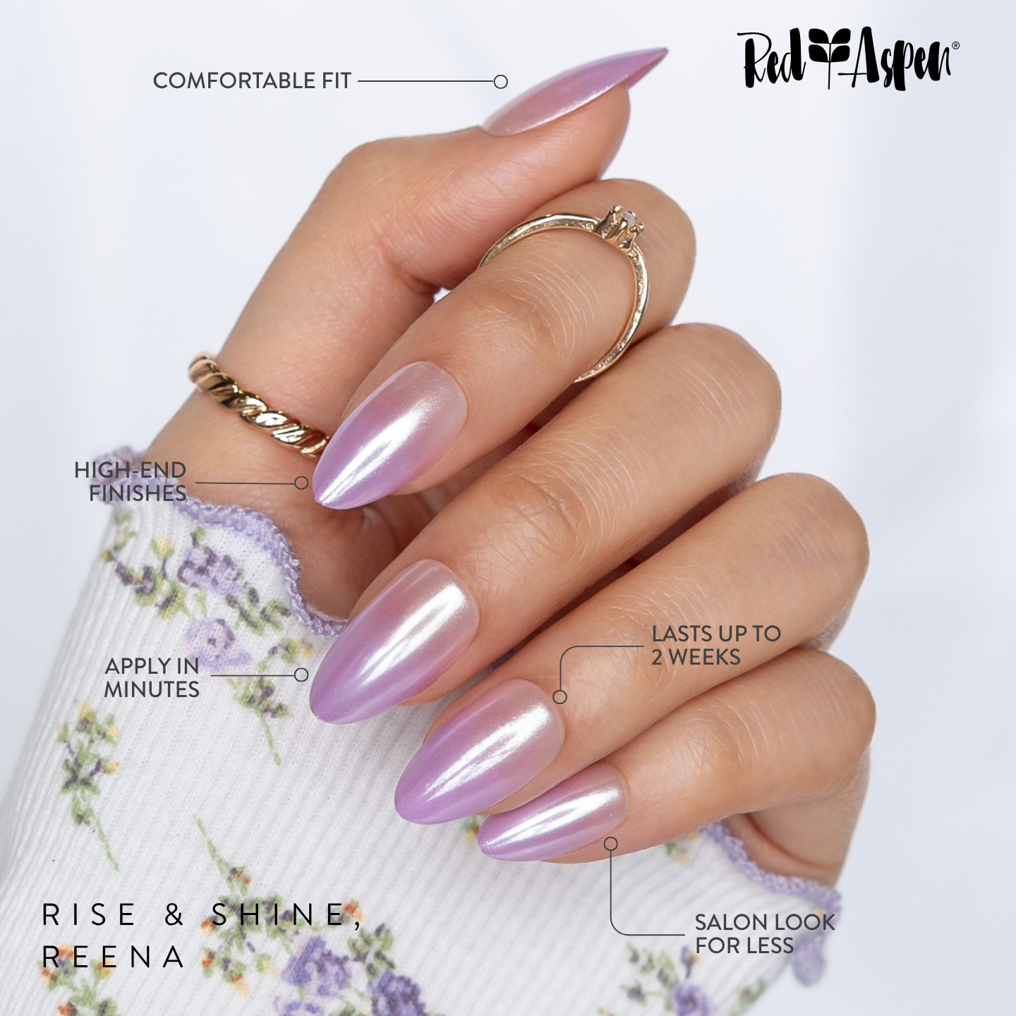 Rise and Shine, Reena Nails - Press On Nails | Red Aspen